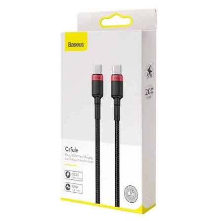 BASEUS CAFULE 100W 2M RED AND BLK CABLE